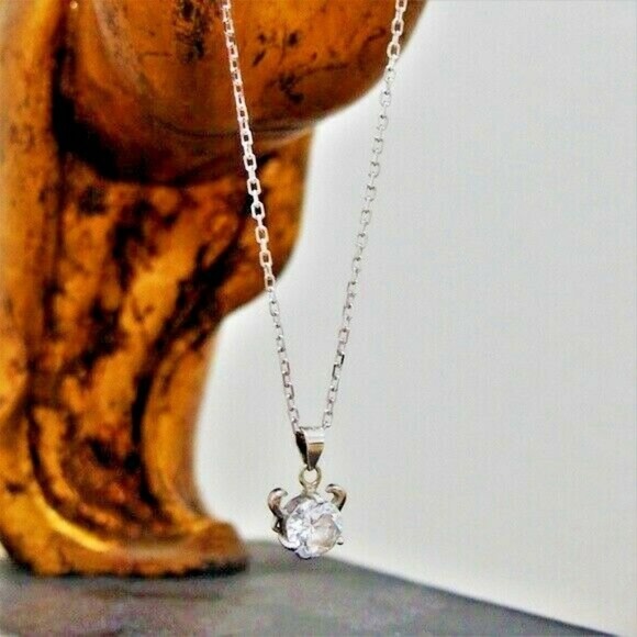 SterlingSilver Chain CZ Sterling PendantNecklace - Picture 2 of 4